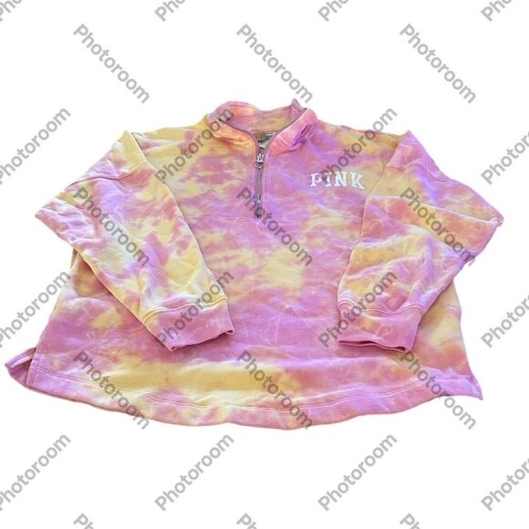 Victoria’s Secret Pink oversized Pink Tie dyed Sweatshirt, size Small, NWT - Picture 2 of 11